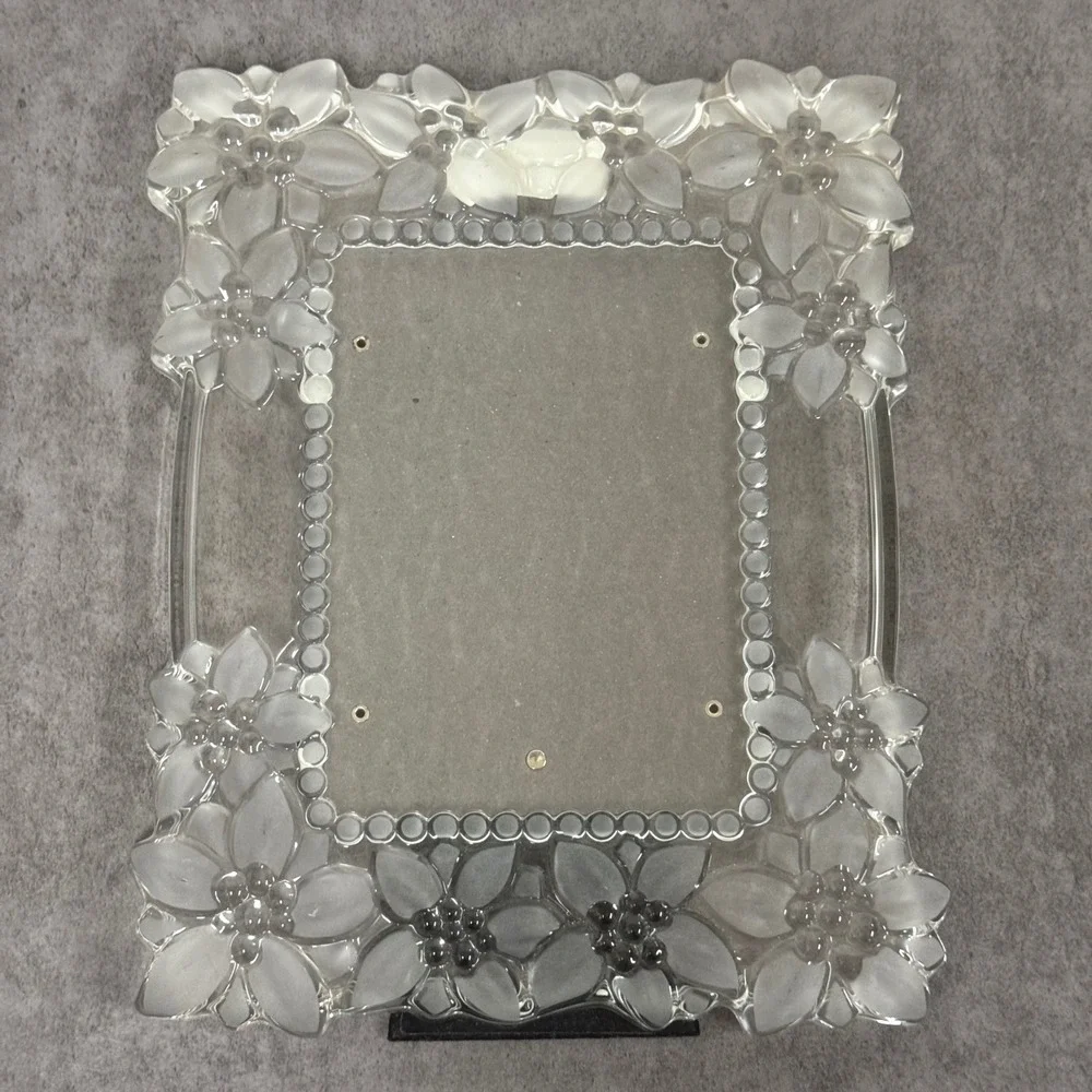 Mikasa Floral Bouquet Crystal Picture Frame Galerie Rahmen 5x7 pic Fancy Flowers